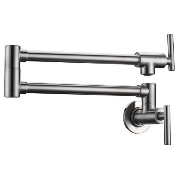 Anzzi Braccia 24" Wall Mounted Pot Filler in Brushed Nickel KF-AZ258BN